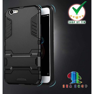 Ốp lưng Oppo Neo 9S - A39 - A57 iRon man chống sốc - Siêu bền - Thiết kế chân chống dựng điện thoại khi xem phim