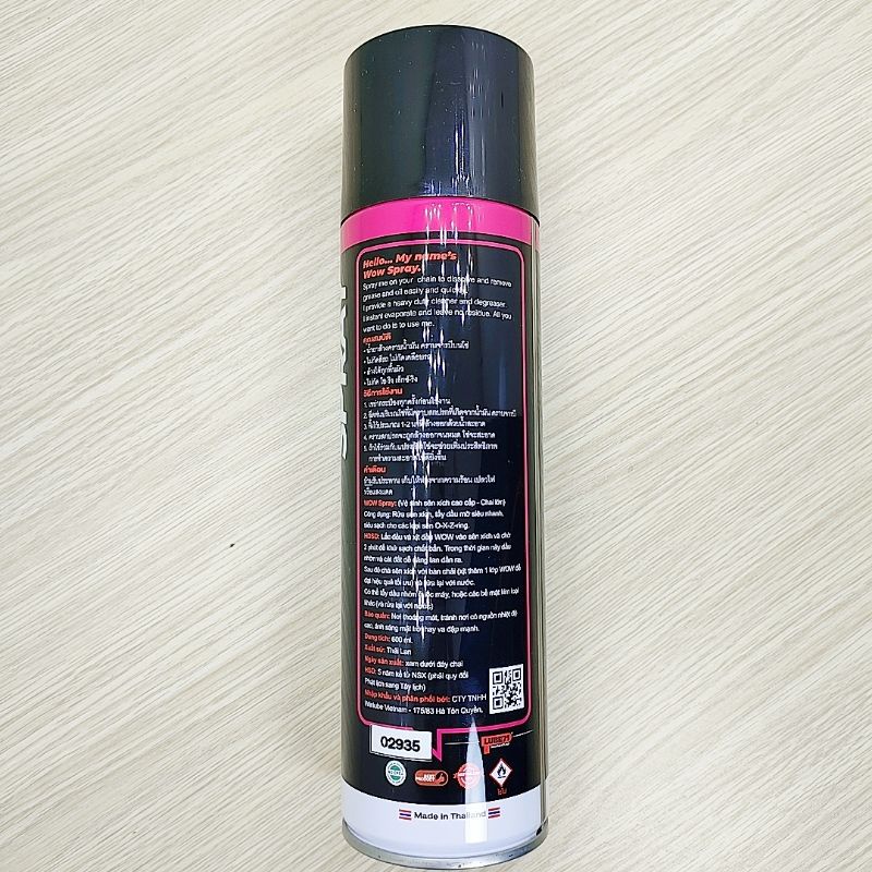 [Mã LIFEAU5SALE giảm 20k đơn 50k] Chai Xịt Vệ Sinh Sên WOW SPRAY Lube71 600ml Made In Thái Lan