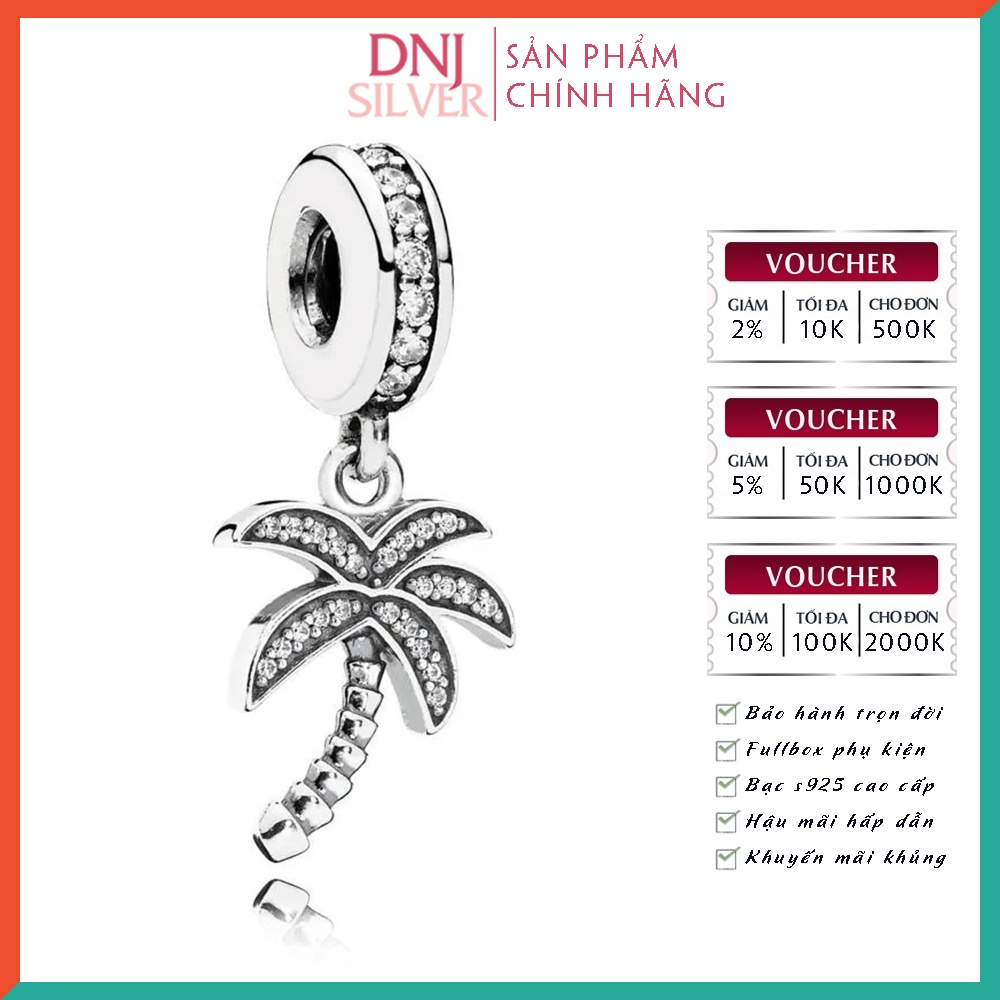Charm bạc 925 cao cấp, hàng chuẩn bạc - Charm Sparkling Palm Tree thích hợp để mix vòng tay charm - DN318