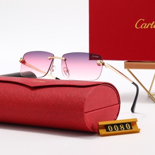 Cartier_ Europe and America Fans 2021 New Fashion Large Frame Color Film Men's and Women's Sunglasses Trends Couples Streets Shooting Hundred Suits Fashion Travel Vacation UV Protection Beach Sunglasses