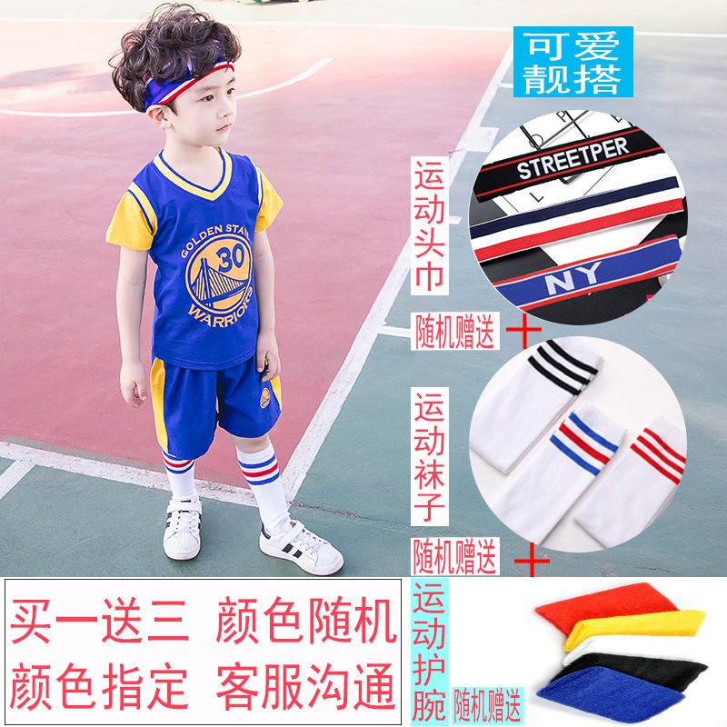 Đồng phục bóng rổ trẻ em 2021 mới dành cho quần áo, bé gái, cotton mùa hè Bộ đồ thể thao áo biểu diễn mẫu giáo