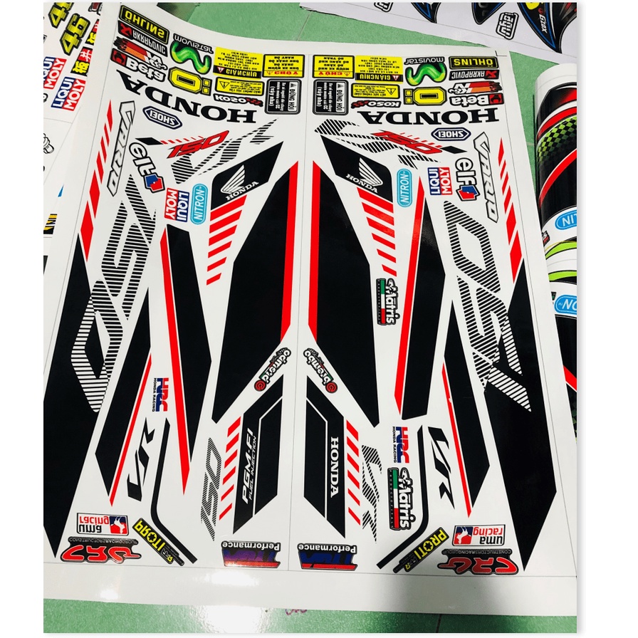 ( Quí khách vui lòng mang ra tiệm cho thợ dán ) Tem vario 150 trắng 30125