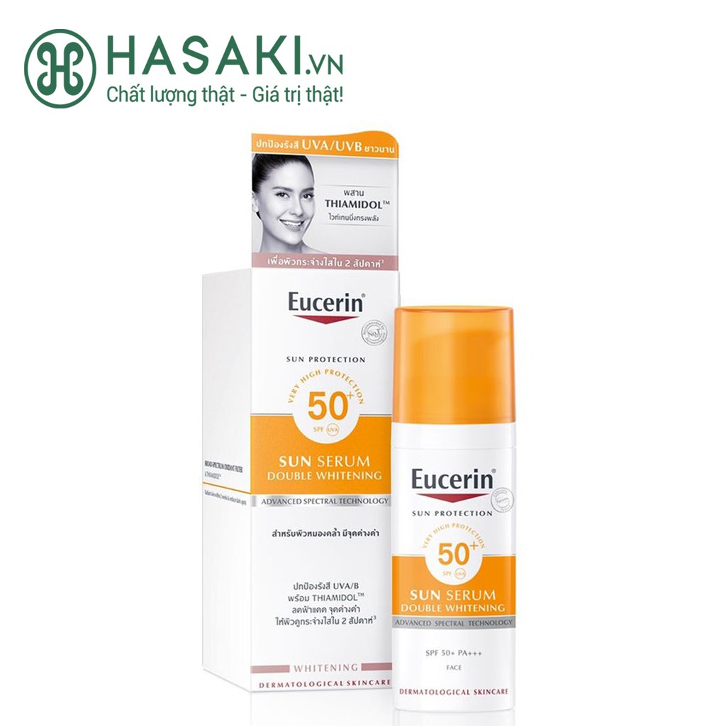 Tinh Chất Chống Nắng Dưỡng Sáng Da Eucerin Sun Serum Double Whitening SPF50+ 50ml