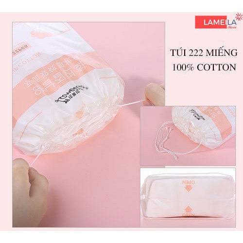 [ CHÍNH HÃNG ] Bông Tẩy Trang LAMEILA 222 Miếng Sợi Cotton Thiên Nhiên | BigBuy360 - bigbuy360.vn