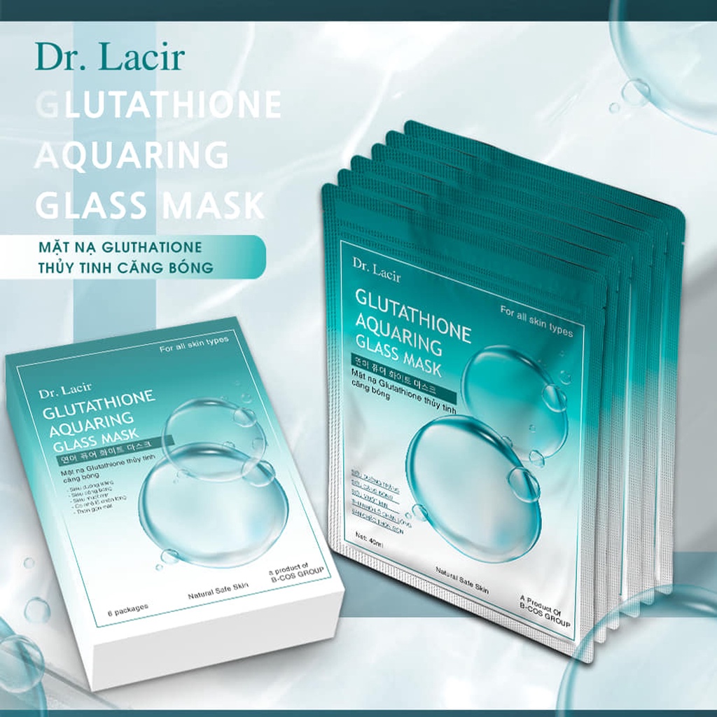 Mặt Nạ Thủy Tinh Hari store Mặt Nạ Dr lacir Glutathione Căng Bóng Dưỡng ẩm cho làn da luôn mềm mại mịn màng