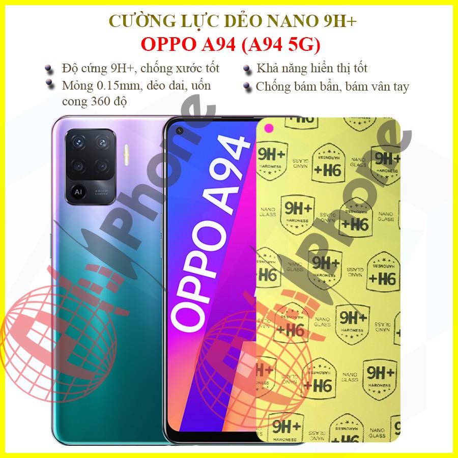 Dán cường lực dẻo nano trong hoặc nhám cho Oppo A94/ Oppo A94 5G