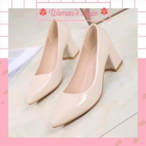 HOT ✿ Giày cao gót nữ cao 5 phân sang trọng dễ phối đồ cao gót đế vuông, giày cao gót đế vuông giá rẻ nhiều màu ✿ hiou