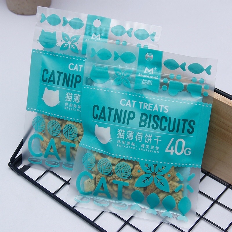 Bánh quy cá CATNIP BISCUITS tiêu búi lông, sạch răng và hôi miệng cho mèo gói 40G