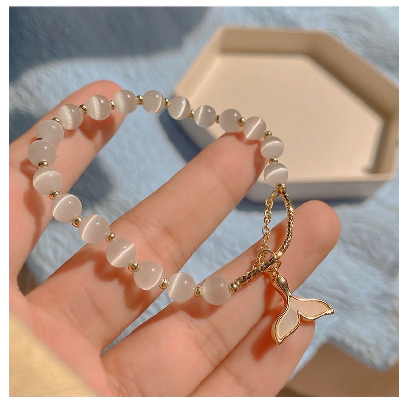 Vòng Tay Đính Đá Opal Hình Đuôi Cá Cho Nữ