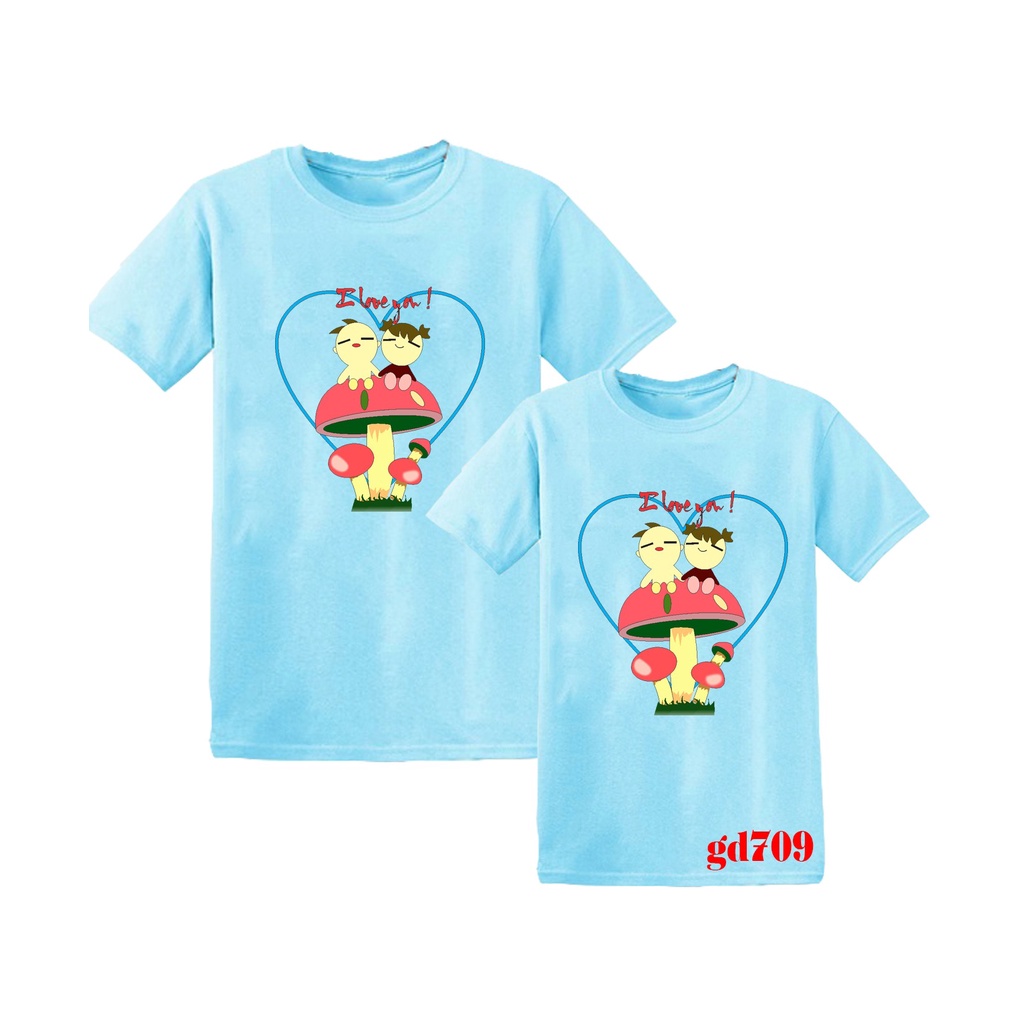 áo cặp nam nữ đồ đôi đẹp in trái tim cây nấm -- [Giá niêm yết là giá của 1 áo]