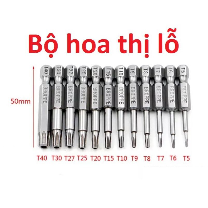 Bộ 12 mũi lục giác hoa thị cho khoan