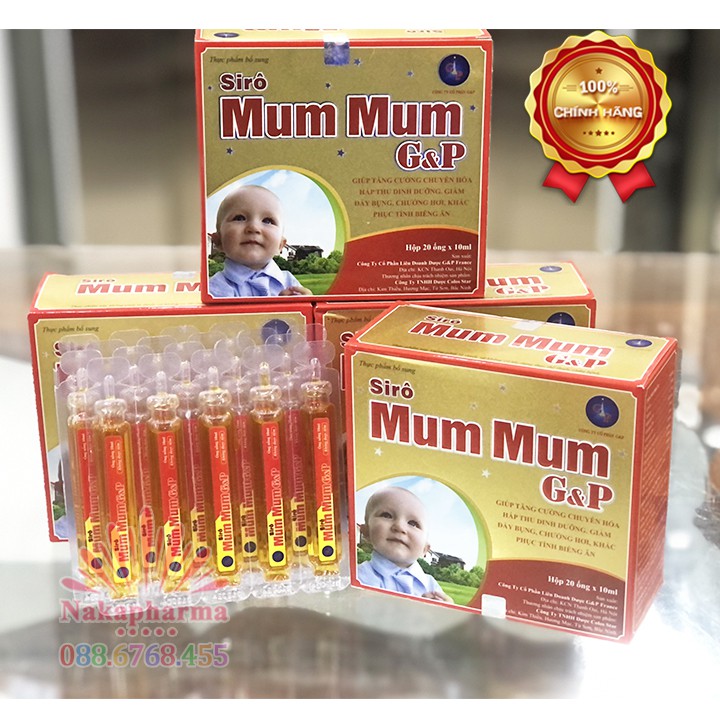 Siro Mum Mum G&amp;P (Siro Ăn Ngon Tiêu Hóa Khỏe Gold mẫu mới) - Giúp tăng cường hấp thu dinh dưỡng, giảm biếng ăn Mummum