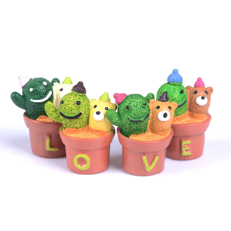 Bộ 2 Chậu Cây Xương Rồng Mini Trang Trí Nhà Cửa