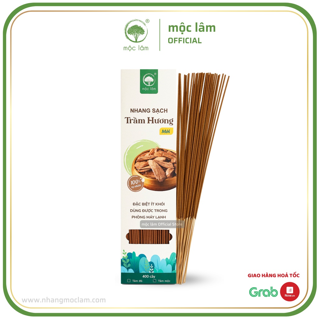 Nhang Trầm Hương MỘC LÂM 38cm 400cây, Nhang Sạch Ít Khói, Nhang Thơm Dịu Nhẹ, Nhang Phòng Máy Lạnh