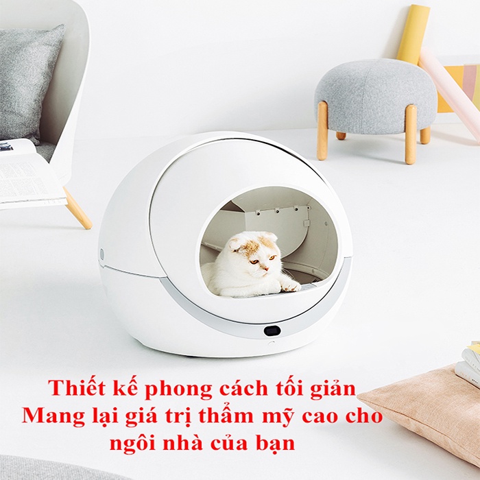 Nhà vệ sinh tự động cho mèo Petree có WIFI tặng kèm thảm lót chống dính cát cho mèo và túi đựng chất thải và hộp khử mùi