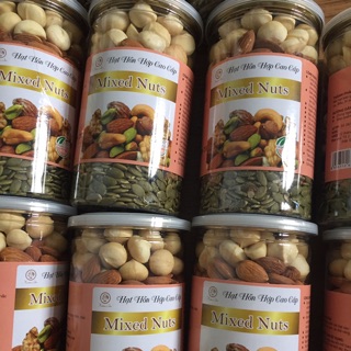 500gram Hạt mix nuts hạnh nhân, macca, hạt điều, óc chó, hạt bí cao cấp