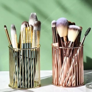 Giỏ đựng mỹ phẩm, giỏ sắt decor hình trụ kích thước 8*10cm