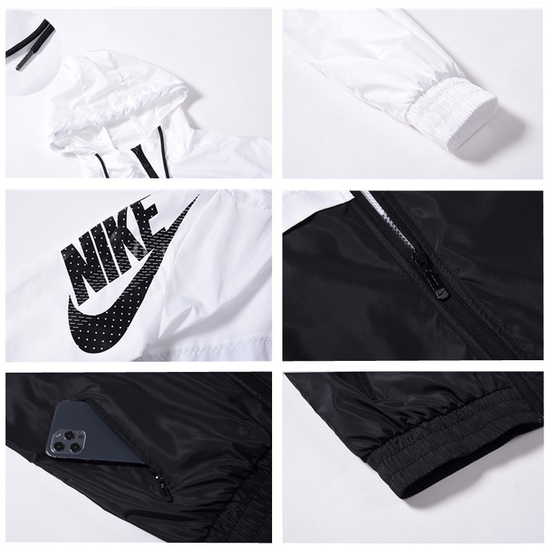 Áo Khoác Thể Thao Nike 100% Chính Hãng Có Mũ Trùm Đầu Thoáng Khí Dành Cho Nữ