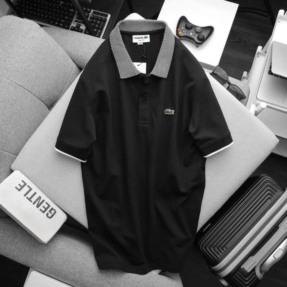 Áo polo nam cổ bẻ mix họa tiết thêu lacos mẫu mới 2022 chất thun cá sấu mềm mịn hàng xuất dư