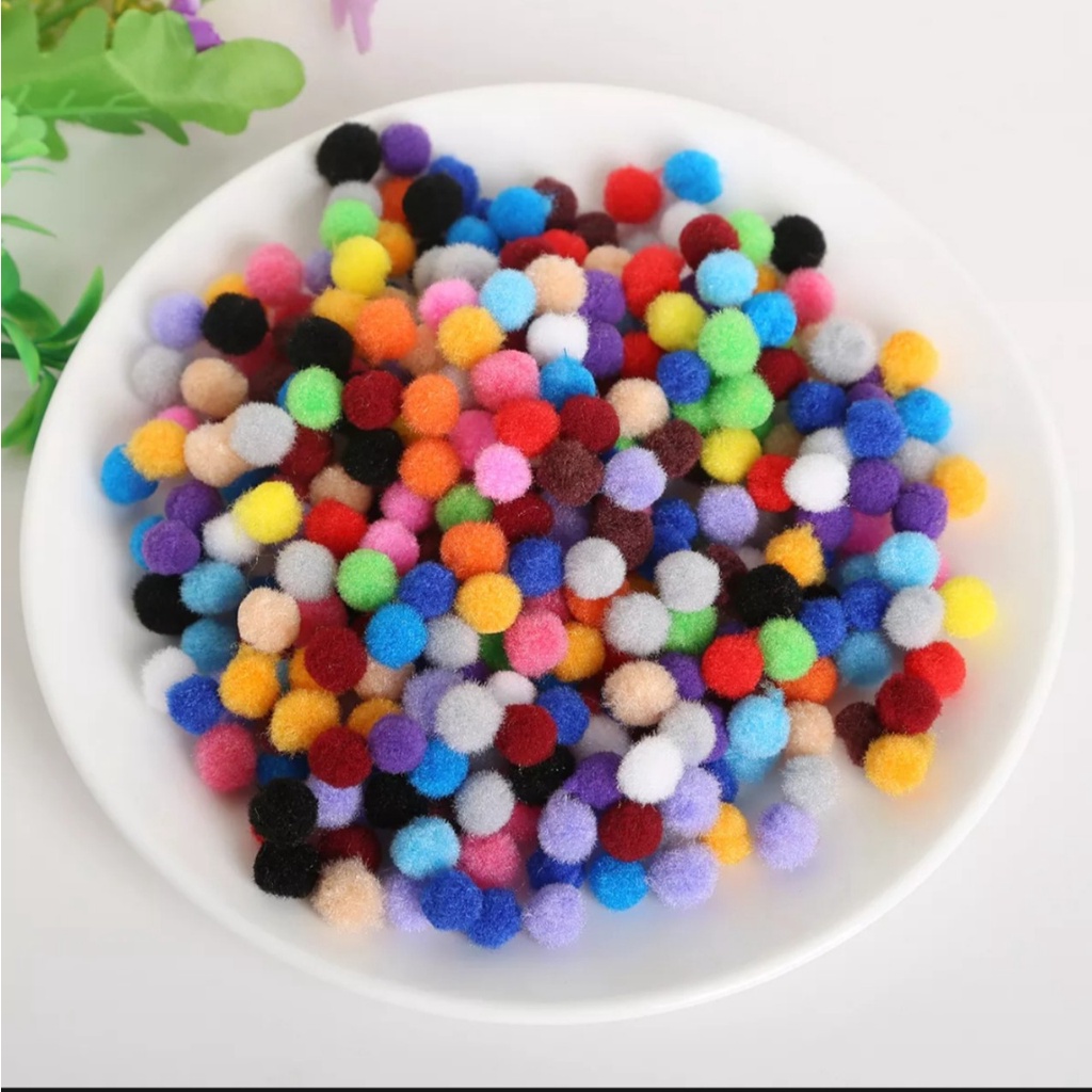 Hạt bông kiểu Hàn Quốc pompom nhiều kích cỡ 10mm-30mm dùng làm trang trí DIY
