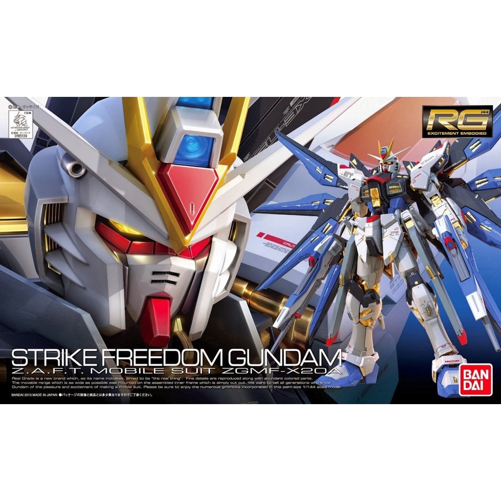 Mô Hình Gundam RG Strike Freedom ZGMF-X20A Bandai 1/144 Seed Destiny Đồ Chơi Lắp Ráp Anime Nhật