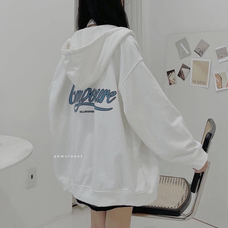 Áo Khoác Nữ Hoodie Zip Form Rộng Rubystore Áo Nỉ Nữ Khoá Kéo Có Mũ Nhiều Hình Ulzzang Hot