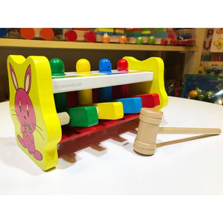 Búa đập chuột, búa đập thỏ đồ chơi gỗ vận động cho trẻ nhỏ, đồ chơi đập cọc gỗ