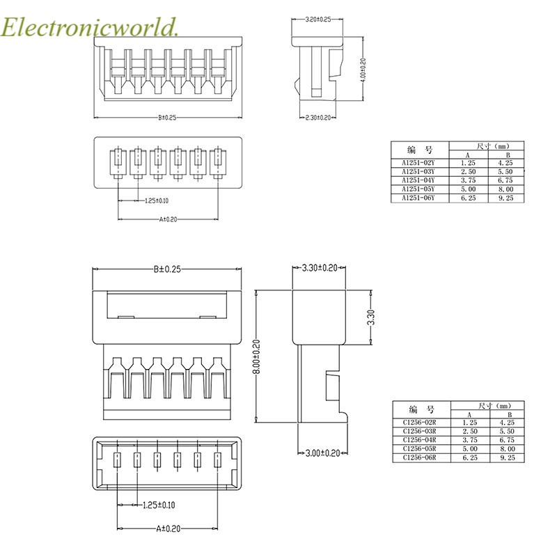 Set 10 Cặp Đầu Nối Dây Cáp 150mm Mini Micro Jst 1.25 2 / 3 / 4 / 5 / 6 Pin 1.25mm 2pin / 3pin / 4pin / 5pin