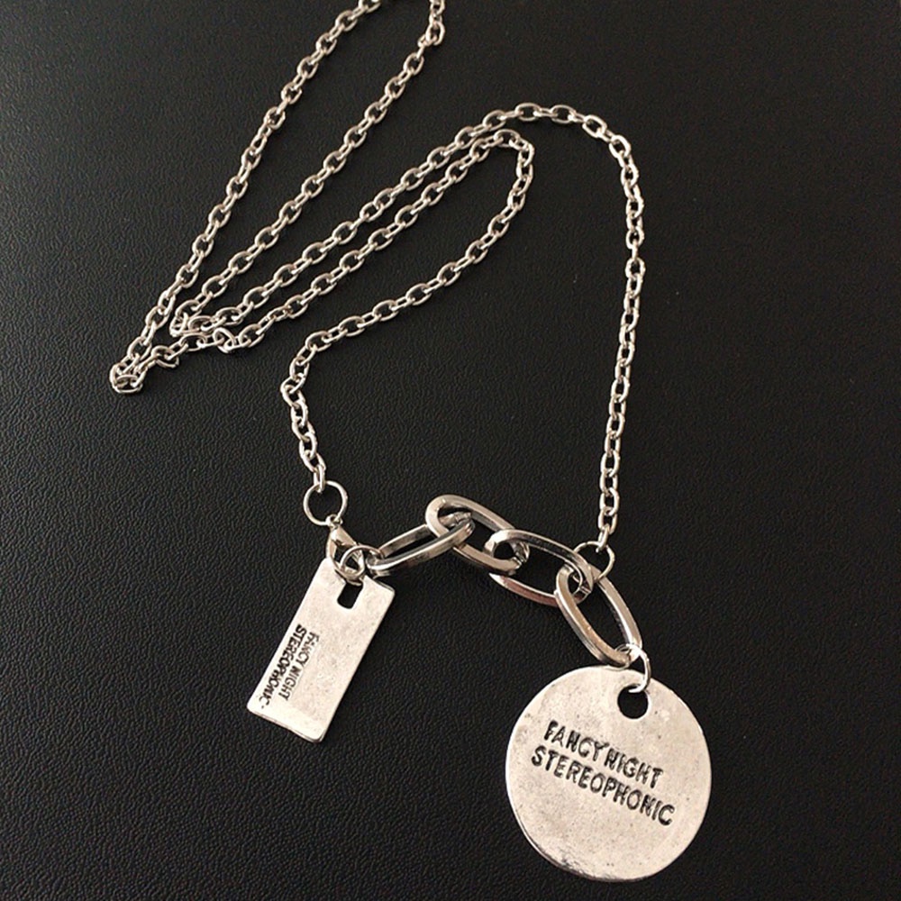 Vòng cổ Mặt Tròn In Chữ Thời Trang Dành Cho Nam Và Nữ