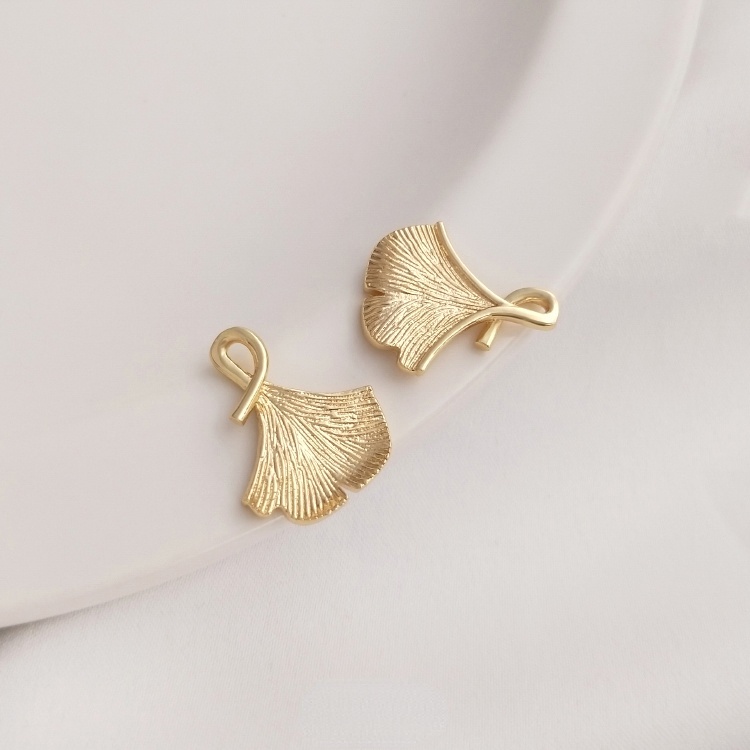 Mặt Dây Chuyền Hình Lá Bạch Quả 14K Màu Sắc Dễ Thương diy