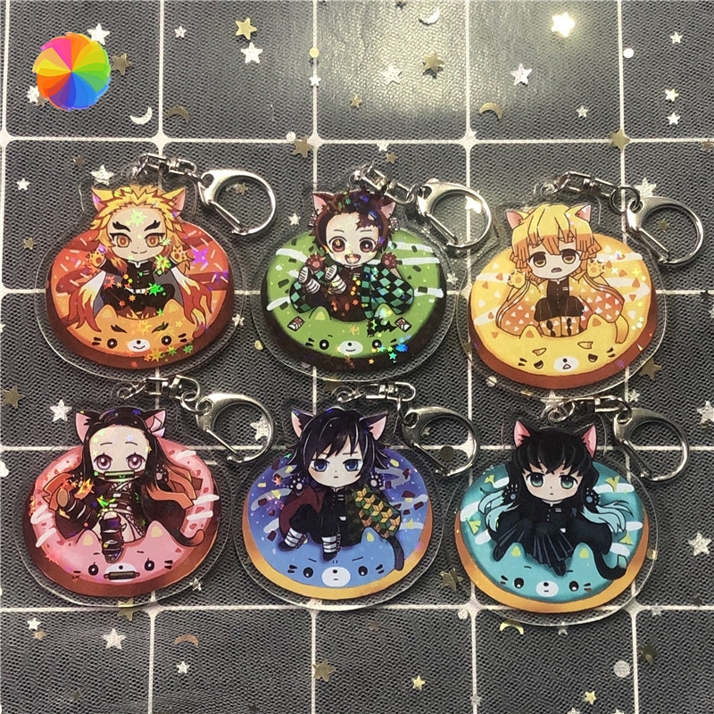 Móc Khóa Mặt Tròn In Hình Nhân Vật Anime Độc Đáo