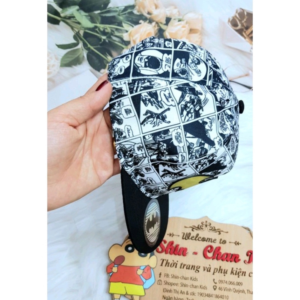 Mũ lưỡi trai bé trai từ 3 đến 10 tuổi - Nón lưỡi trai Hiphop xuất dư đẹp - Mẫu người dơi cho bé năng động, khỏe khoắn