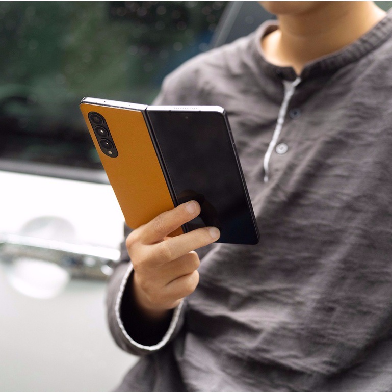 DÁN DA SAMSUNG GALAXY Z FOLD 4 - Chính hãng Khắc Tên, chất liệu da bò