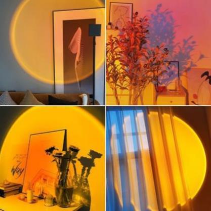 [Hàng Hot]  Đèn Hoàng Hôn TIK TOK, Đèn Chụp Ảnh Sống Ảo Sunset Kèm 4 Miếng Phim Đổi Màu,Trang Trí Phòng Ngủ