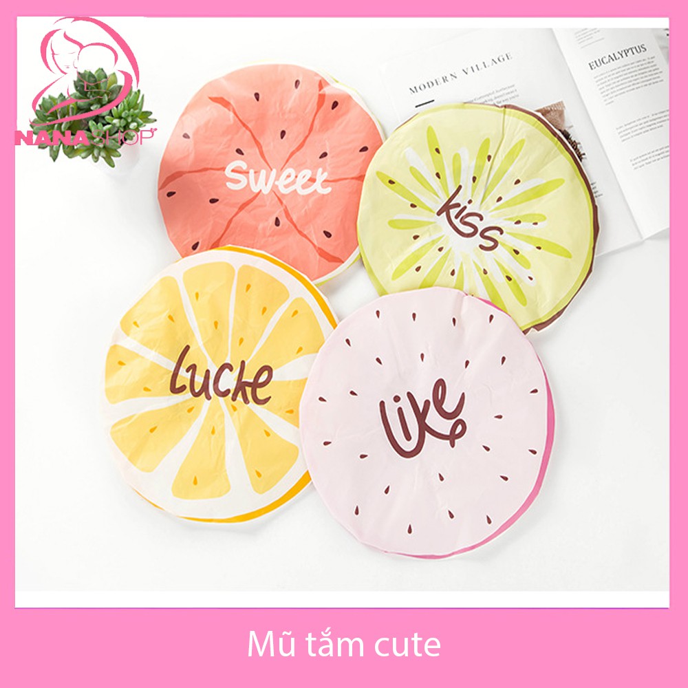 Mũ tắm trùm đầu, trùm tóc cute NA042