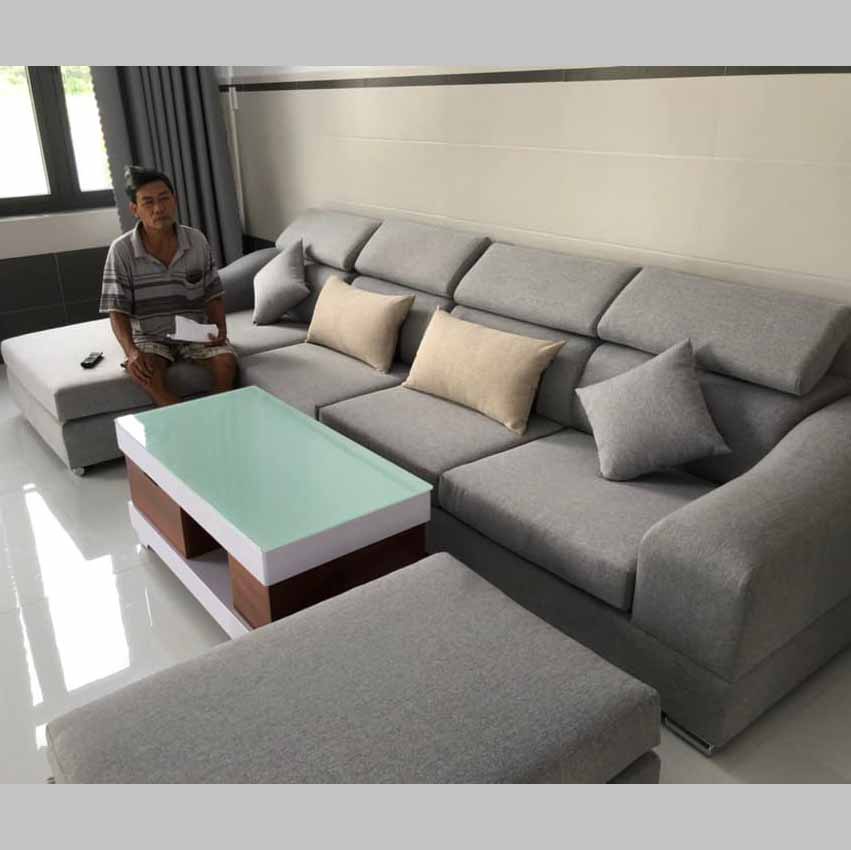 Ghế sofa phòng khách chữ L giá rẻ hiện đại