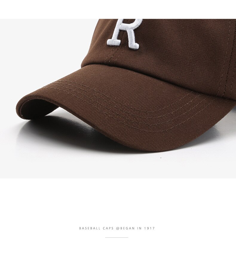 Mũ lưỡi trai thêu họa tiết chữ R phong cách hè 2021 cá tính