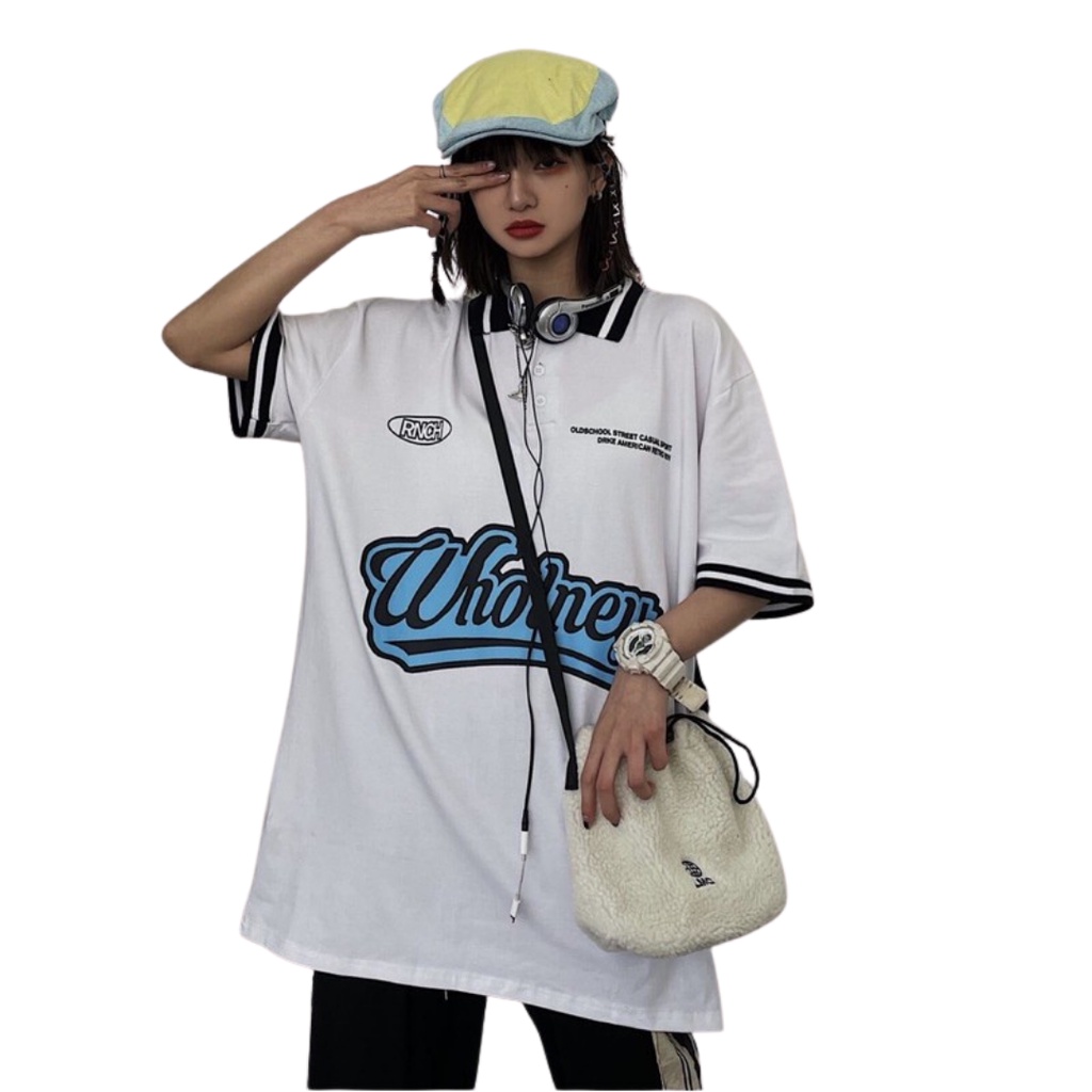 Áo thun cổ trụ VN CLO in chữ whonley dành cho nam và nữ - CT006