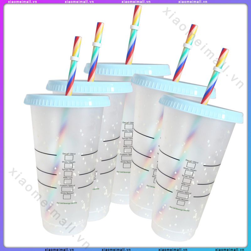 Bình Giữ Nhiệt Cao Cấp Starbucks Cup/Tumbler Có Ống Hút Lạnh Ly/Có Thể Tái Sử Dụng Ốp Starbuck Cốc Tumbler Có Nắp/Ly Nhựa/Mùa Hè bộ Sưu Tập (Xiaomeimall)