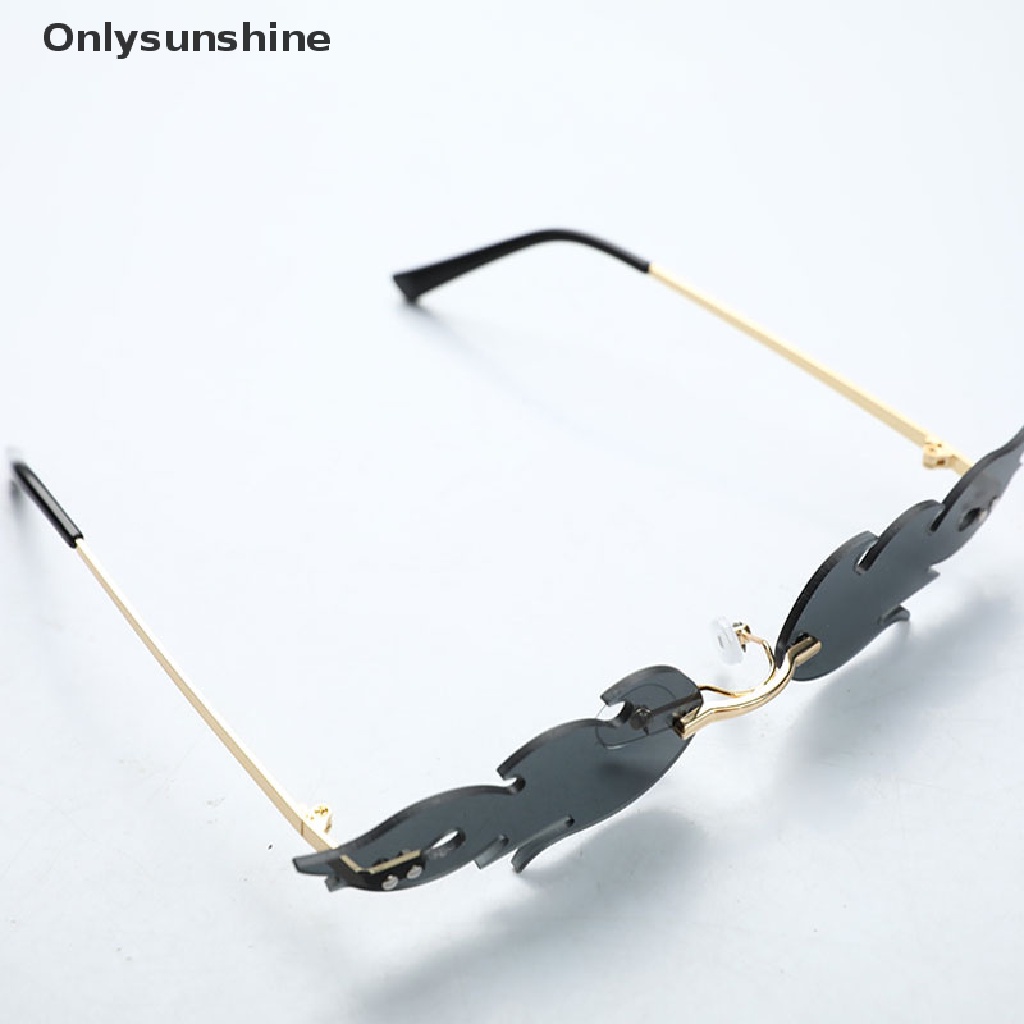 Kính mát gọng kim loại hình ngọn lửa thời trang độc đáo cho nữ