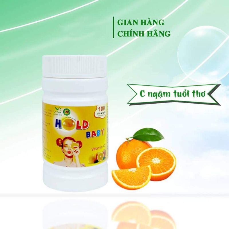 Vitamin C Hold Baby - Viên Ngậm Tăng Sức Đề Kháng 100 Viên