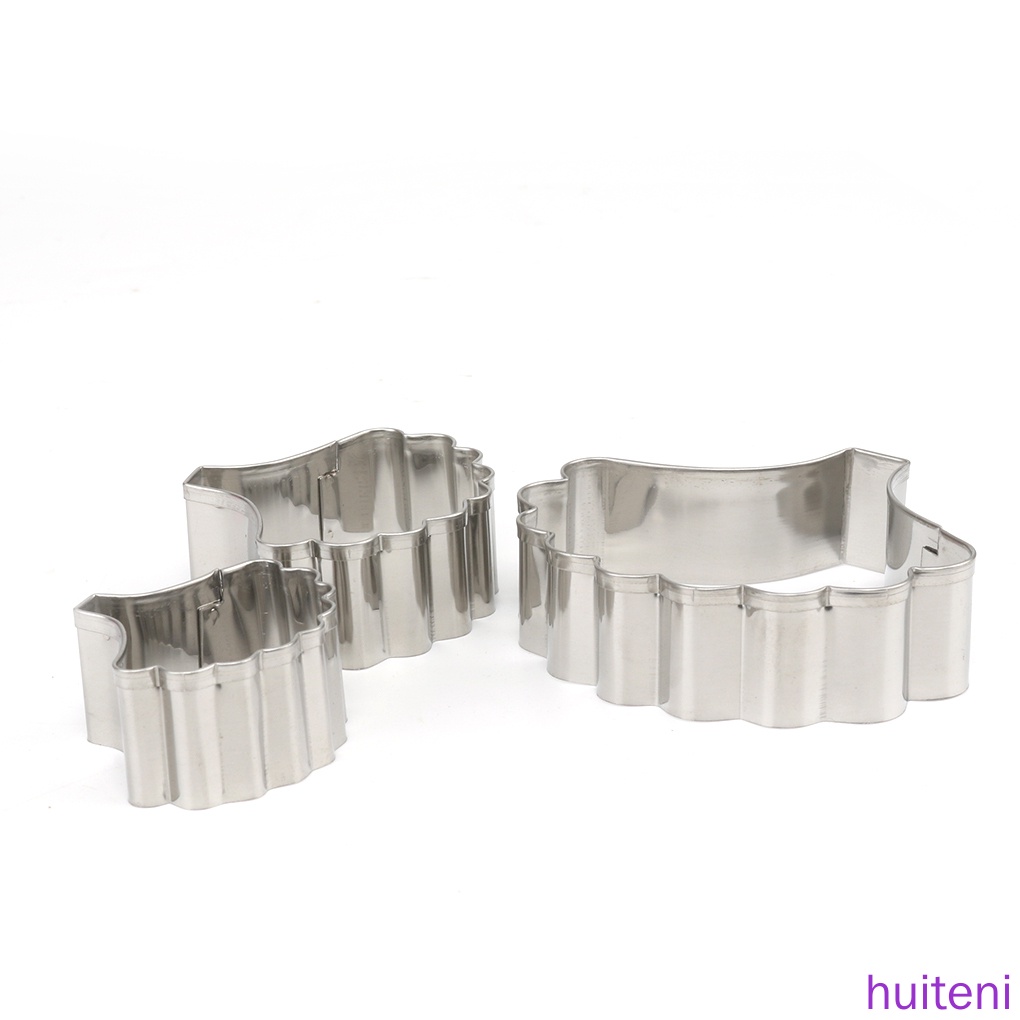 Set 3 khuôn cắt bánh hình cánh hoa cẩm chướng bằng thép không gỉ