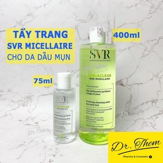 ✅[CHÍNH HÃNG] Nước Tẩy Trang SVR SEBIACLEAR Eau Micellaire 75ml - 400ml - Nước Làm Sạch và Giúp Loại Bỏ Dầu Cho Da Mụn