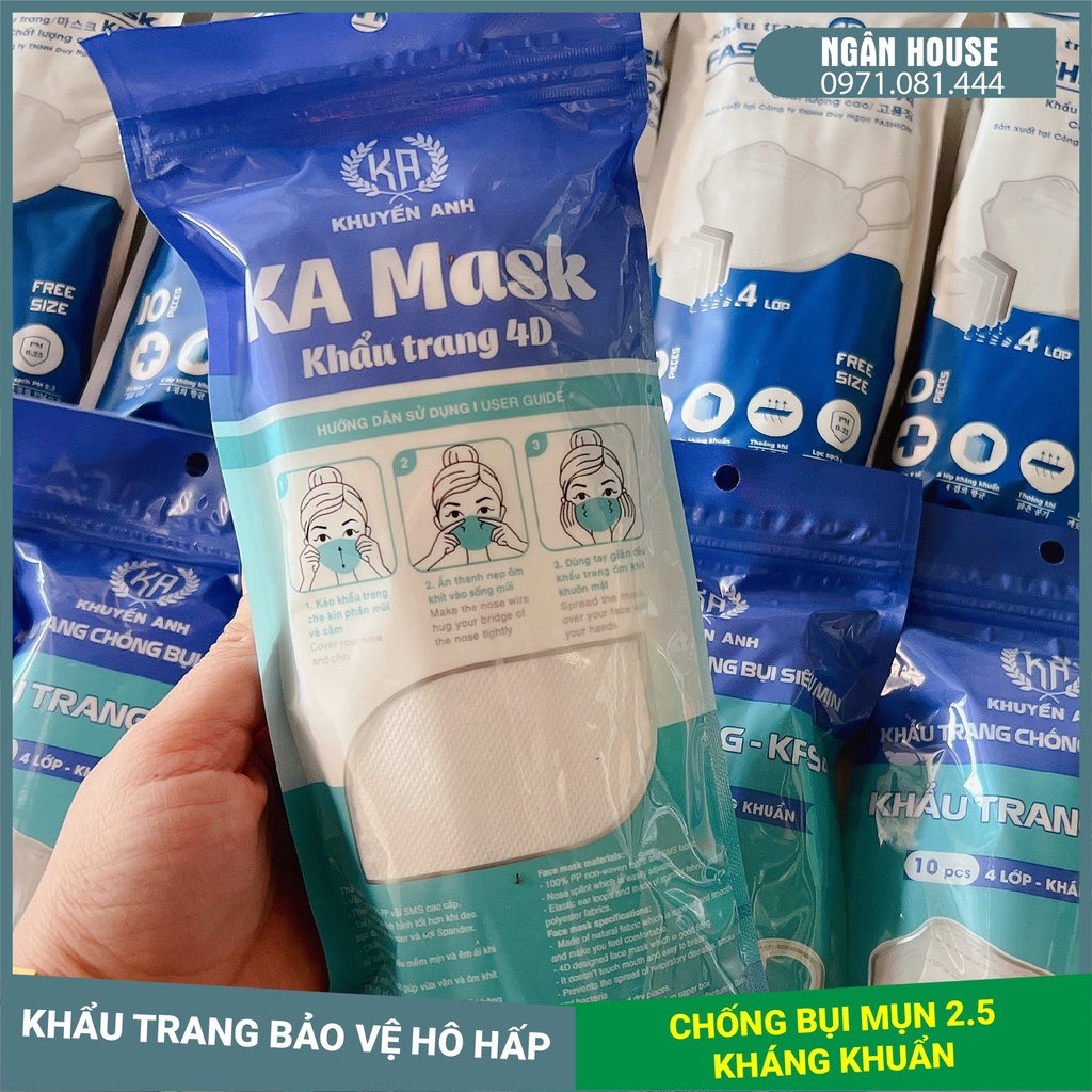 (Giá sỉ) Thùng 300 Chiếc Khẩu trang 4 Lớp KF94 KA 4D MASK Chống Bụi Mịn Và Kháng Khuẩn Hàng mới về | BigBuy360 - bigbuy360.vn