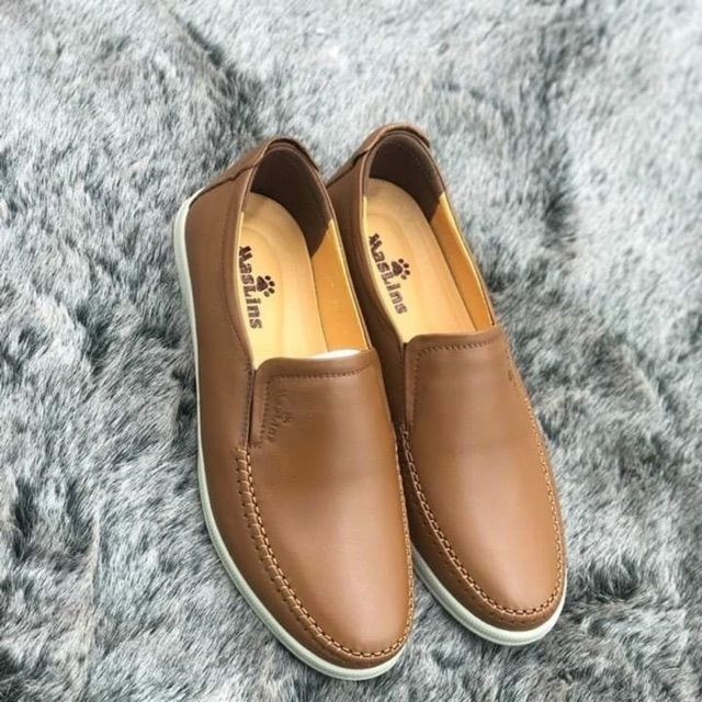 GIÀY LƯỜI NAM DA BÒ NÂU(BẢO HÀNH 2 NĂM)