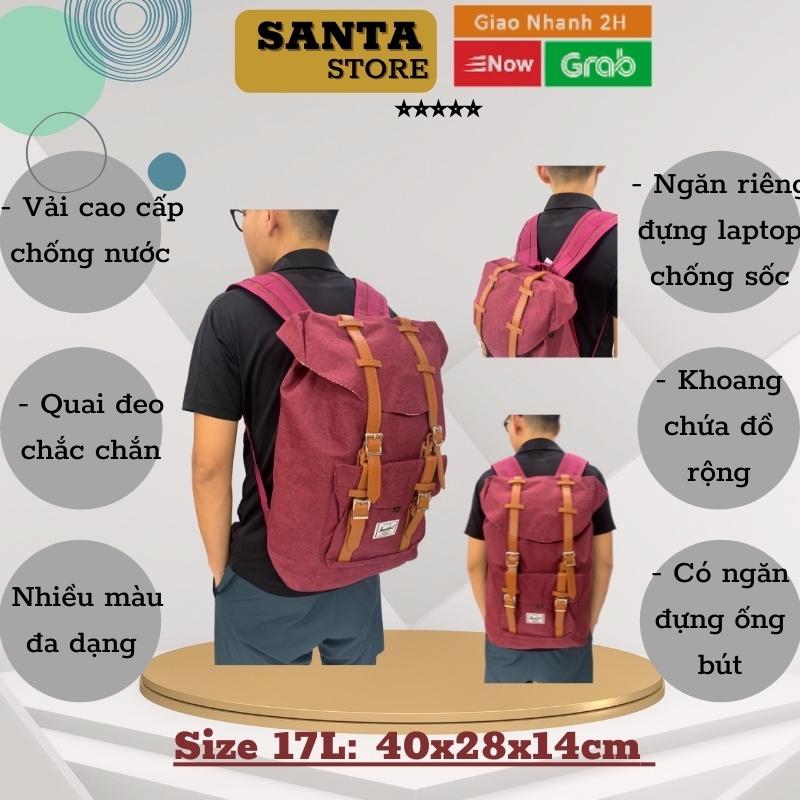 Balo nam nữ đi học thời trang unisex HC17L ba lô cặp ulzzang cao cấp đi làm công sở, du lịch đựng laptop SANTA STORE