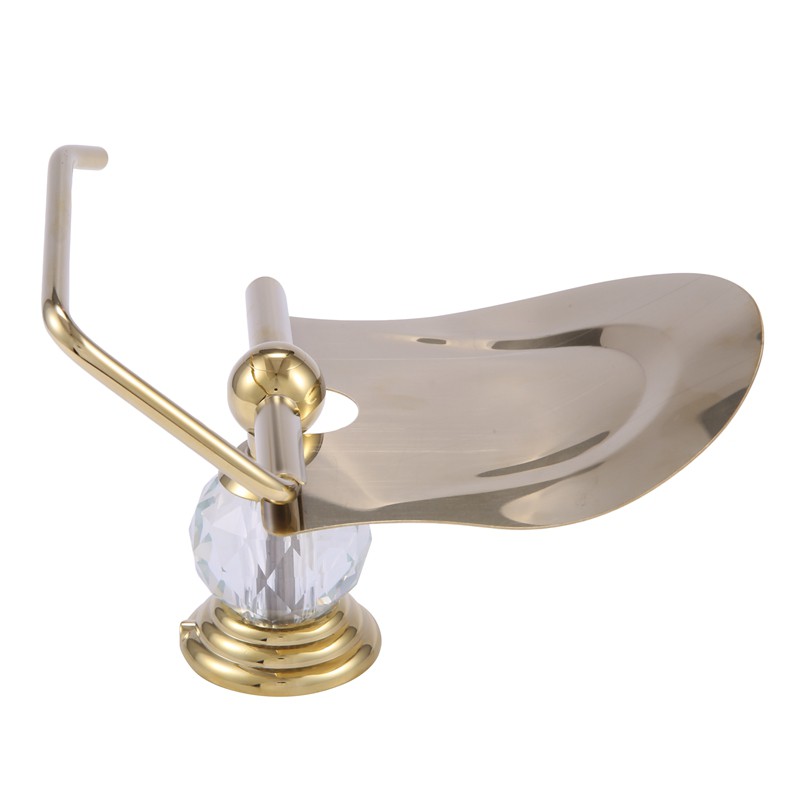 Zirconium Gold Solid Brass Toilet Paper Holder Round Base Towel Ring