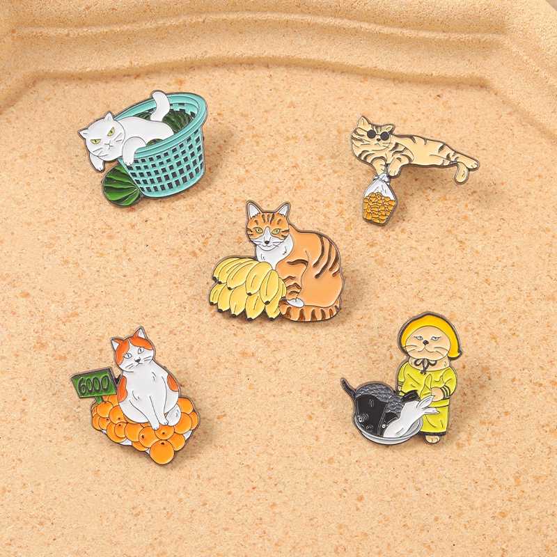 Trâm Cài Áo Hình Trái Cây/Mèo/Dưa Hấu/Dưa Hấu Dễ Thương Dùng Làm Quà Tặng