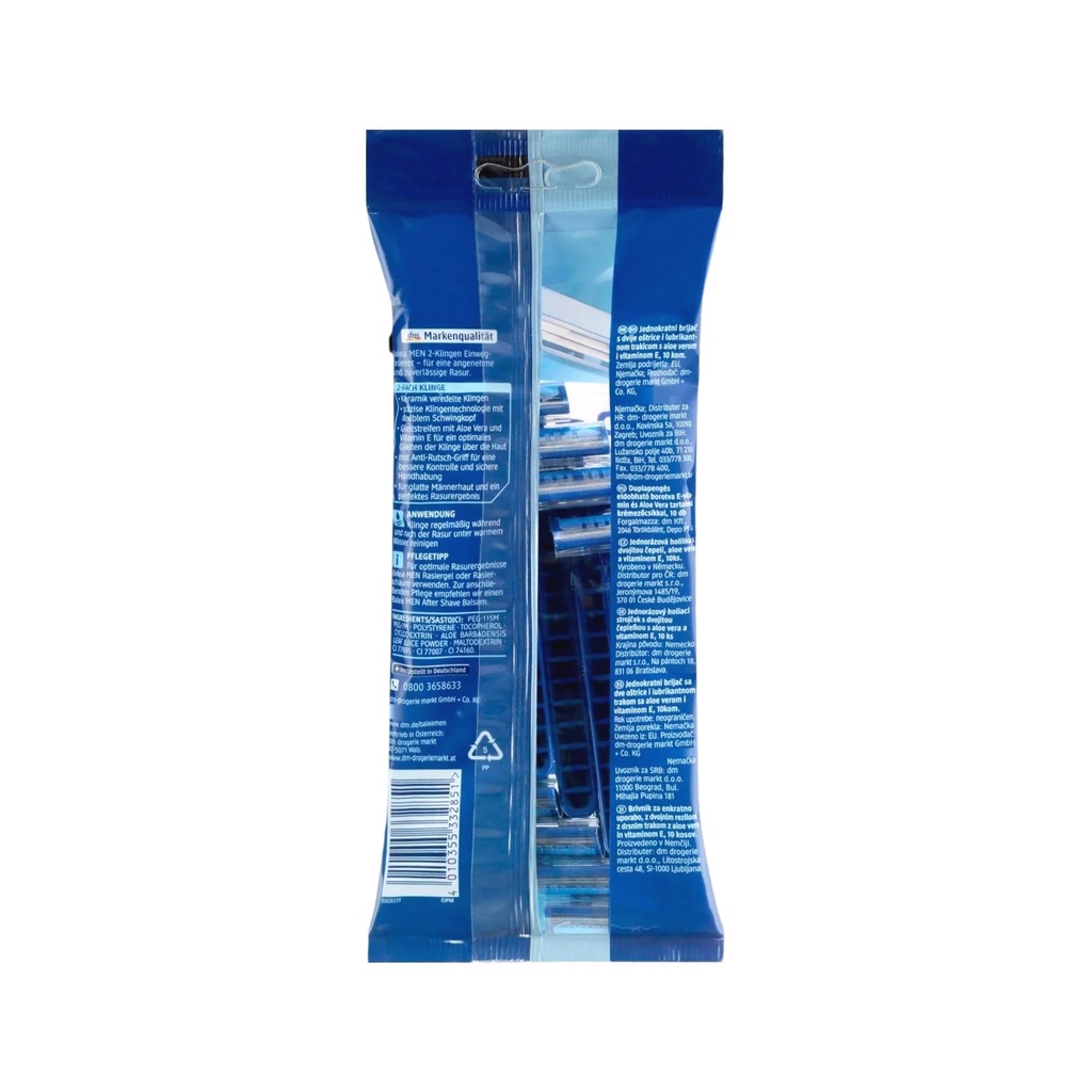 Dao cạo râu 2 lưỡi dùng 1 lần Balea Einwegrasierer 2-Klingen, 10 cái - hàng nhập khẩu Đức