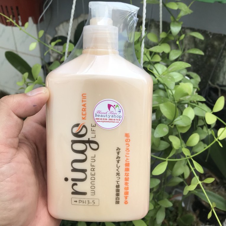 Hấp phục hồi ( hoàn hình ) tóc hư tổn RINGO Keratin Wonderful Life 550ml ( chính hãng )